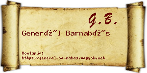 Generál Barnabás névjegykártya